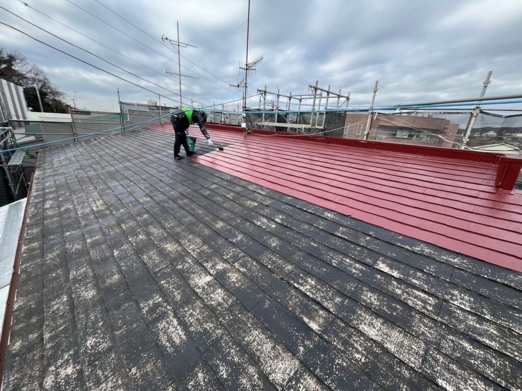 屋根中塗り