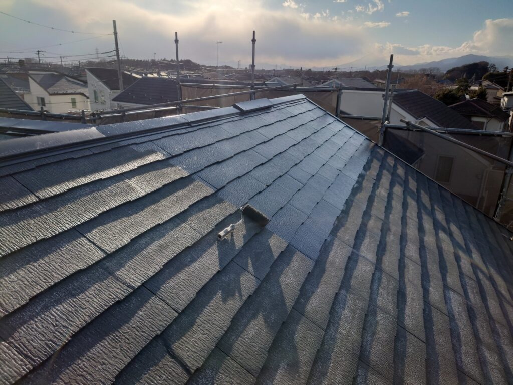 屋根中塗り