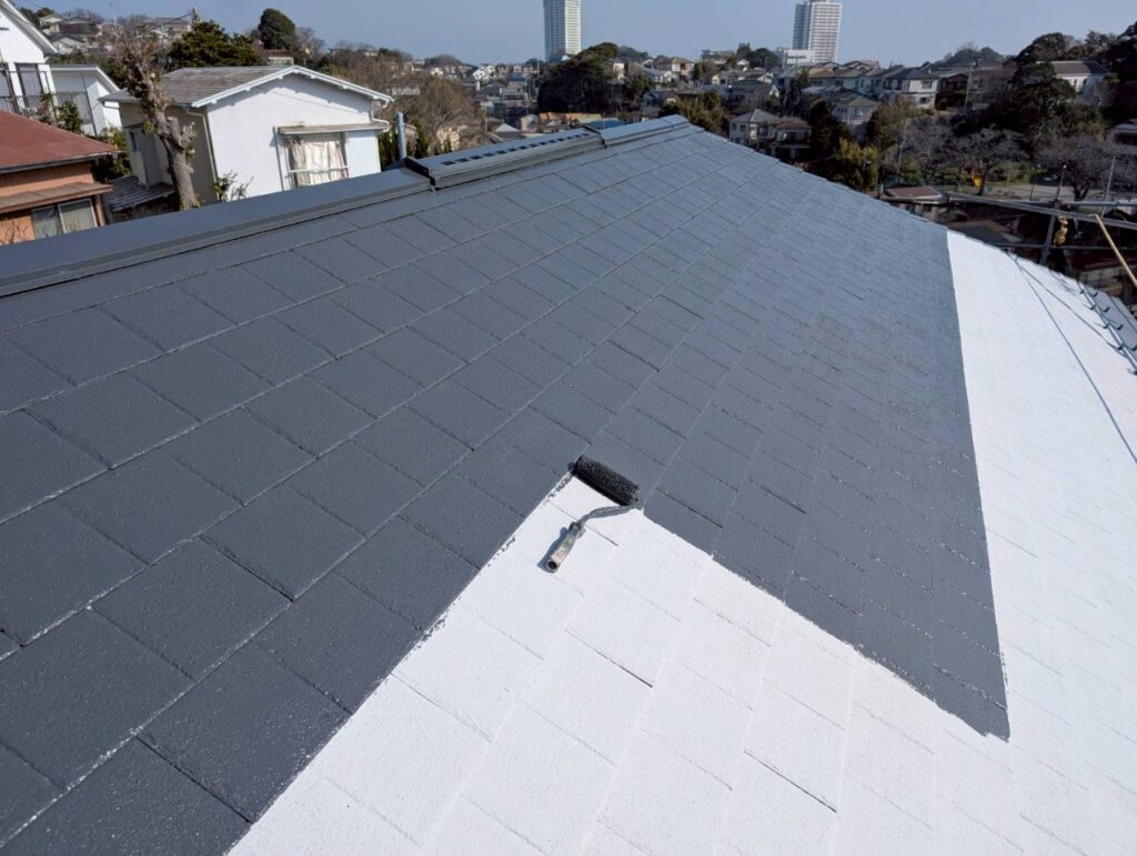 屋根中塗り