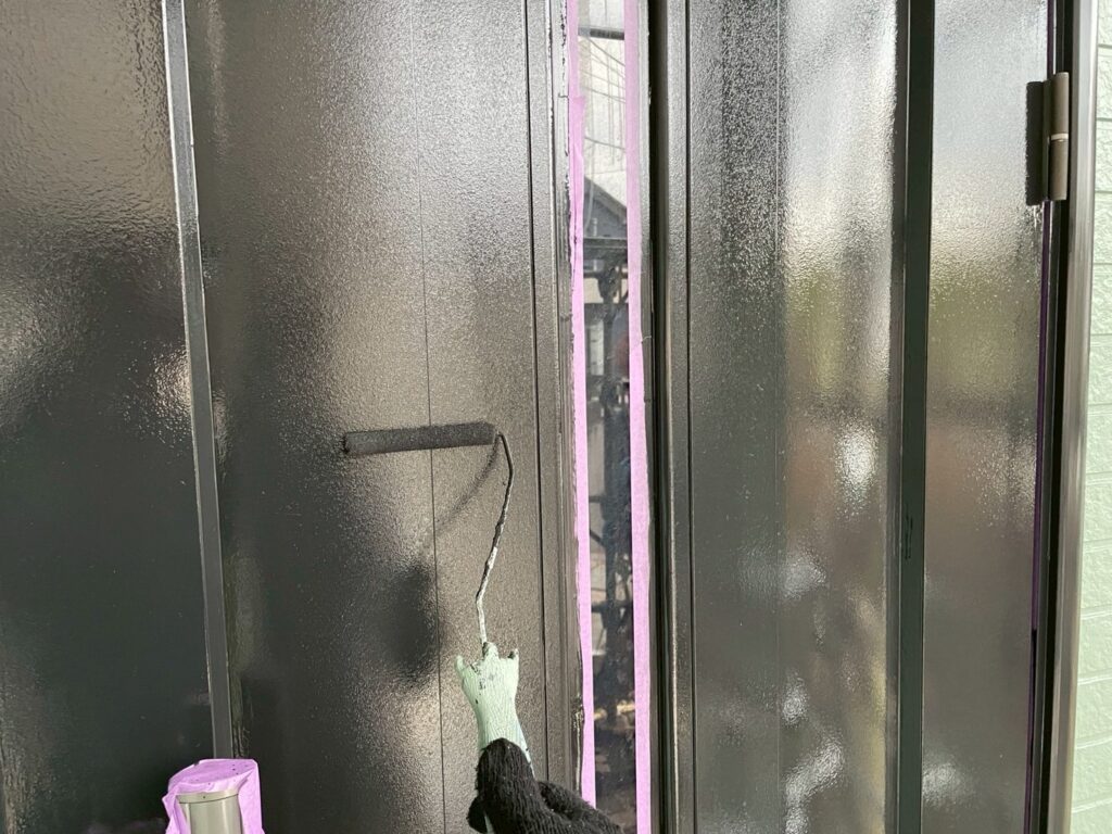 玄関ドア上塗り