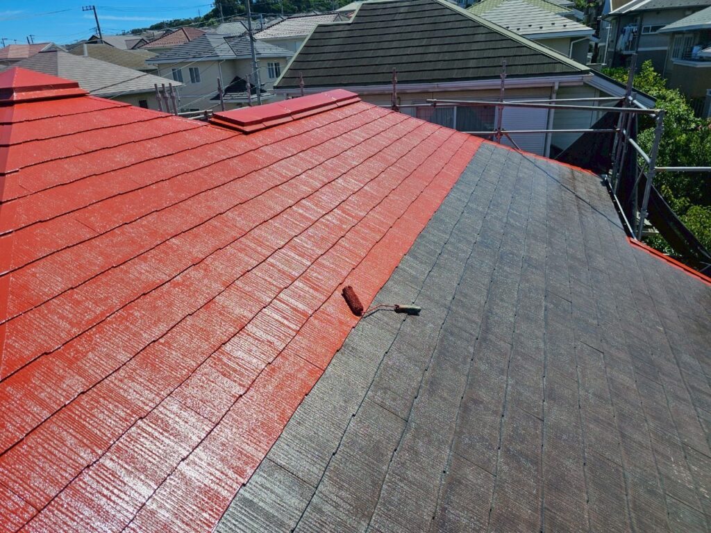 屋根中塗り