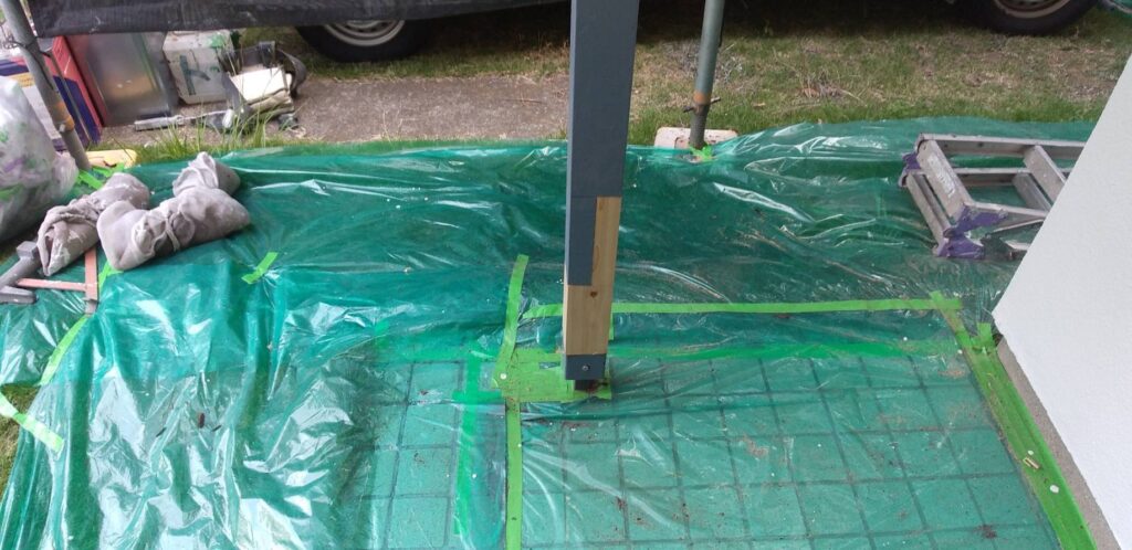 玄関柱部分交換