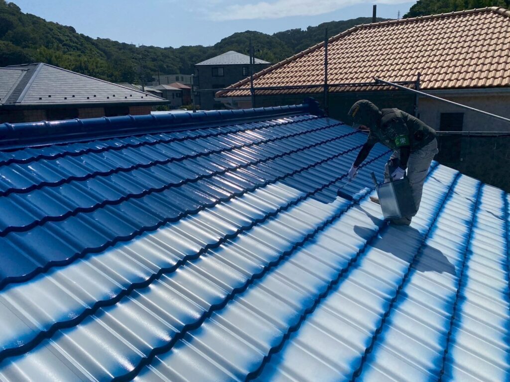 屋根中塗り