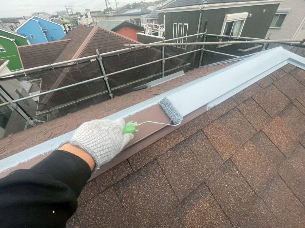 棟板金下塗り