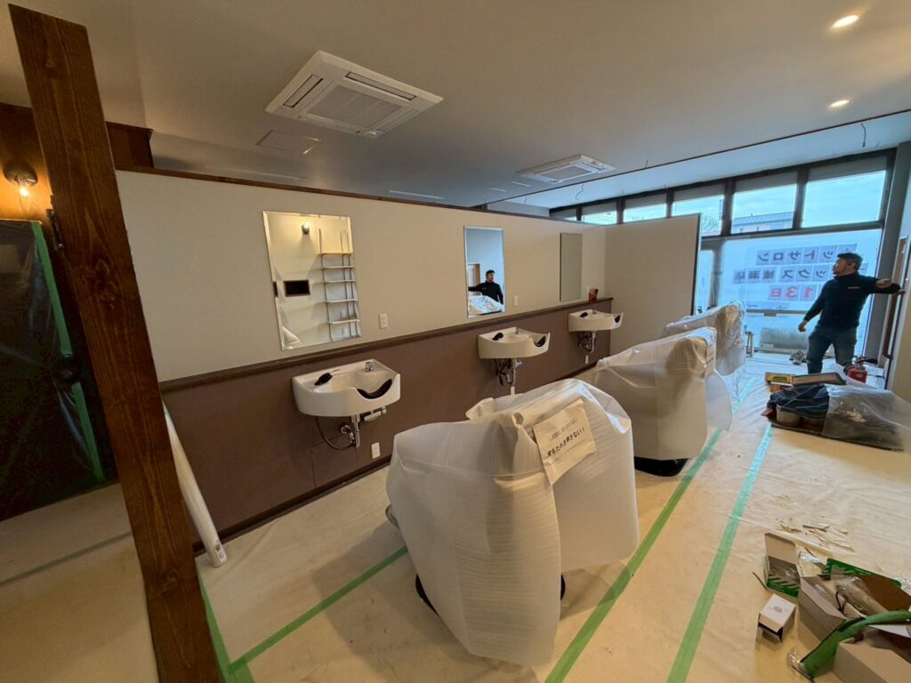内装工事施工中